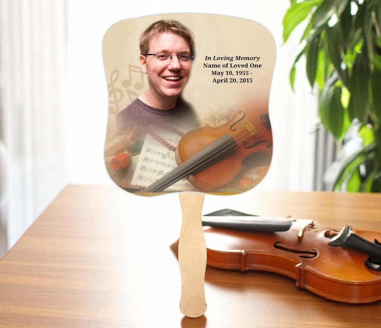 Harmony Memorial Fan With Wooden Handle (Pack of 10)