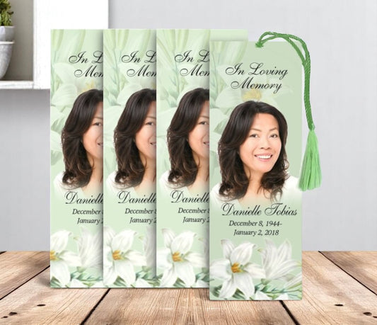 White Lilies Memorial Bookmark Design & Print (Pack of 50)