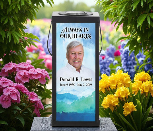 Mountains Solar Powered Photo Memorial Lantern