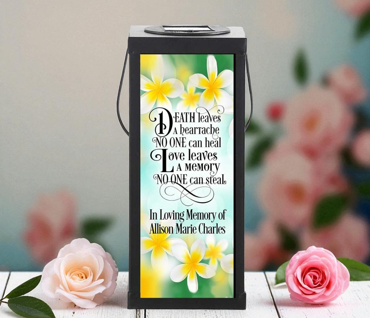 Plumeria Solar Powered Memorial Lantern