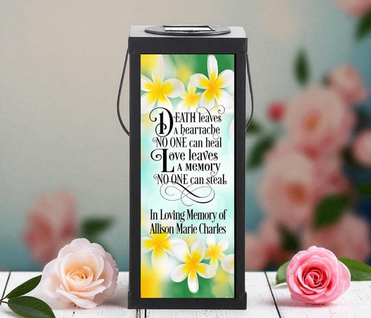 Plumeria Solar Powered Memorial Lantern