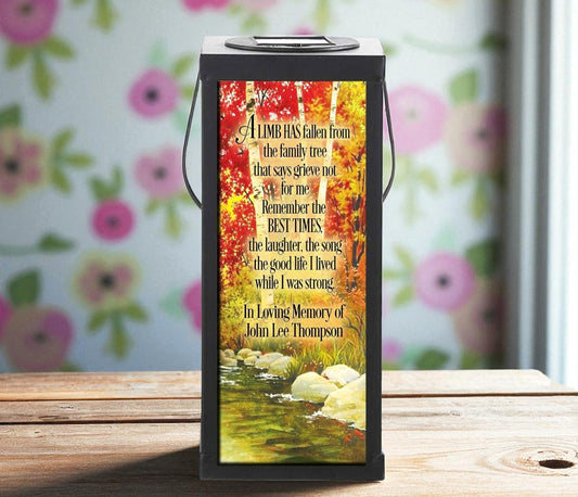 Fallen Limb Solar Powered Memorial Lantern