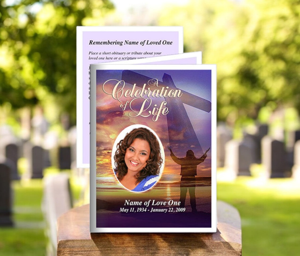 Worship Small Memorial Card Template
