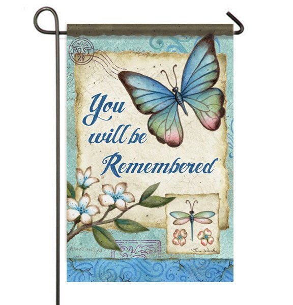 You Will Be Remembered Garden or Cemetery Flag - Funeral Program - Site Funeral Programs & Templates