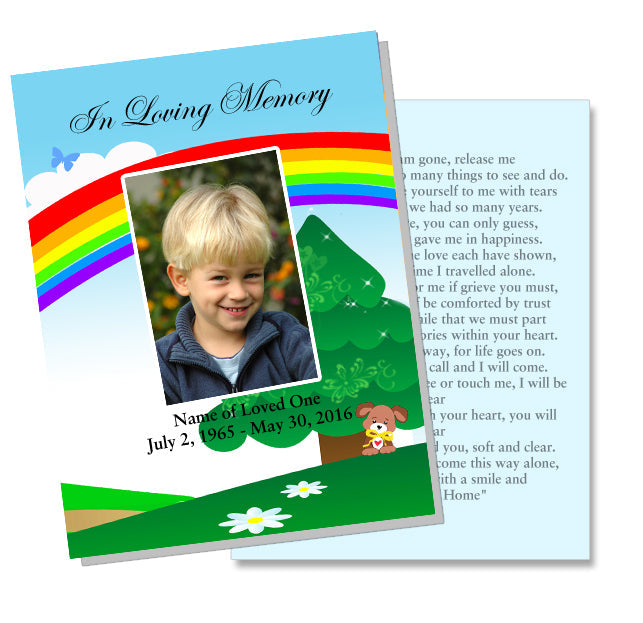 Delight Small Memorial Card Template.