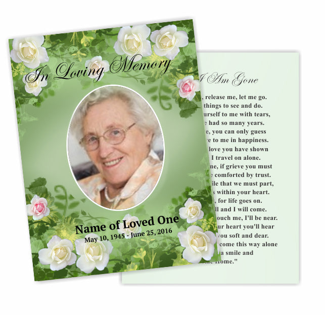 Garden Small Memorial Card Template.