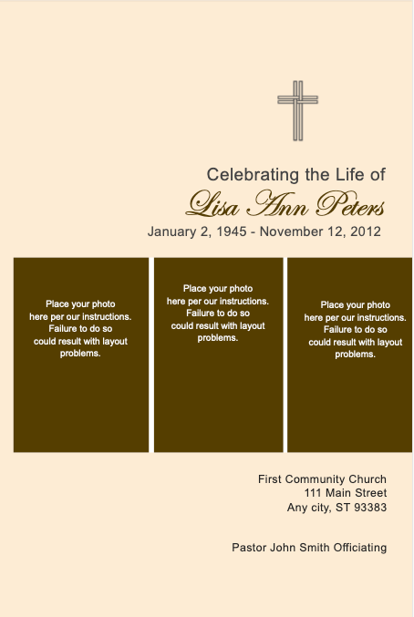 Spiritual 4-Sided Graduated Funeral Program Template.