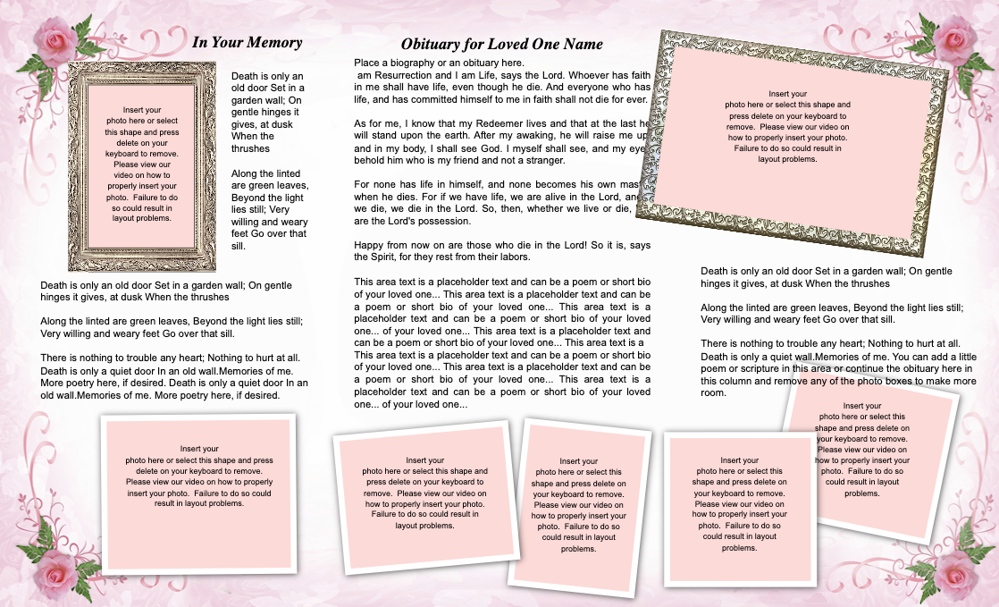 Lovely TriFold Funeral Brochure Template.