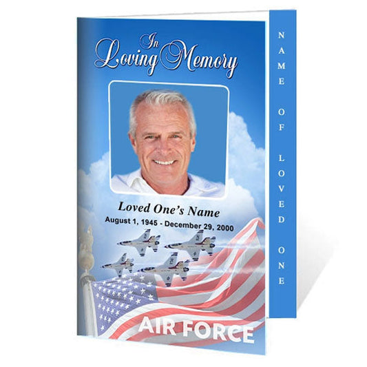 Air Force 4-Sided Graduated Funeral Program Template.