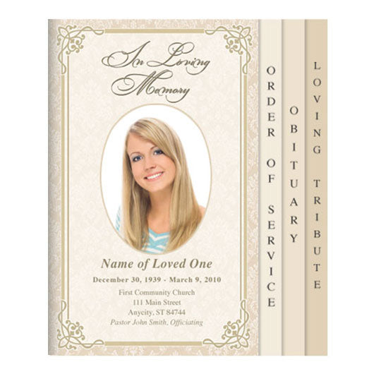 Alexandria 8-Sided Funeral Graduated Program Template.