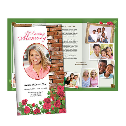 Austere Trifold Funeral Brochure Template.