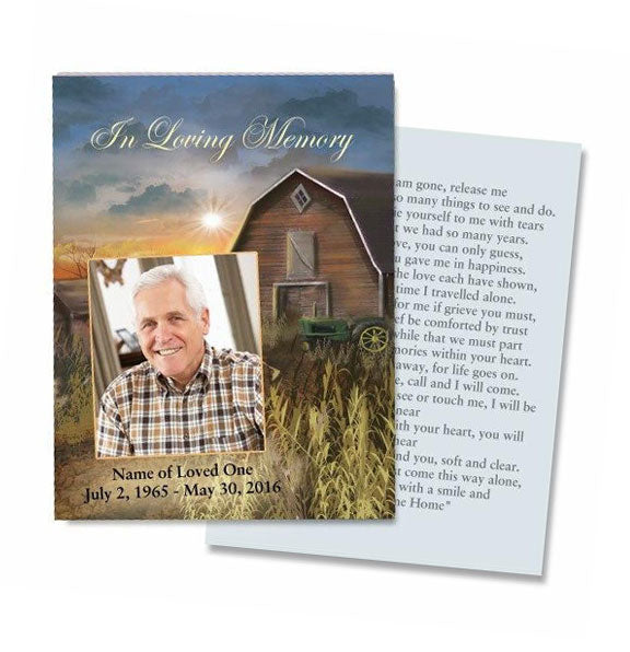 Barn Small Memorial Card Template.