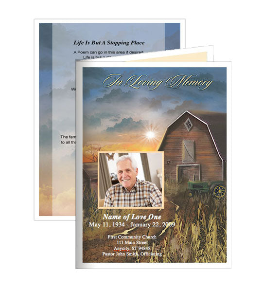 Barn Small Memorial Card Template.