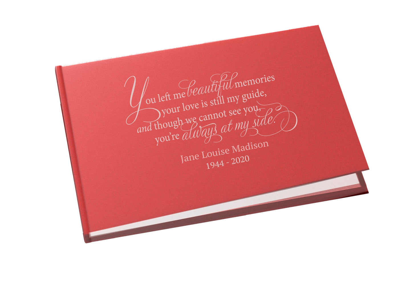 Beautiful Memories Landscape Linen Funeral Guest Book