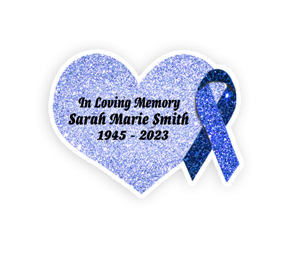 Blue Cancer Ribbon Heart Pin - Pack of 10
