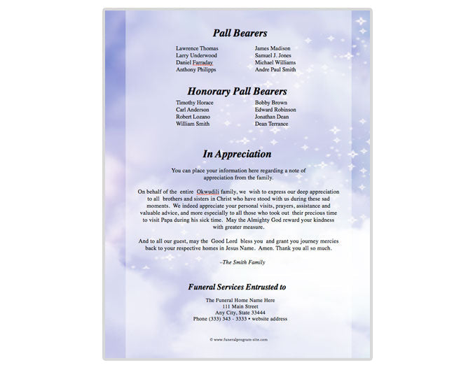 Adoration Funeral Booklet Template
