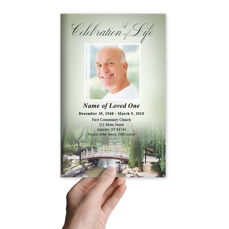 Bridge Funeral Program Template.