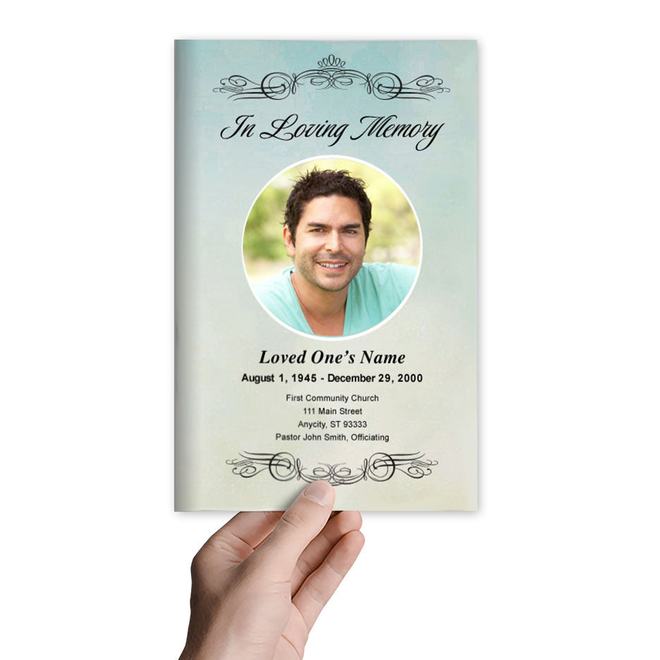 Celestial Funeral Program Template.