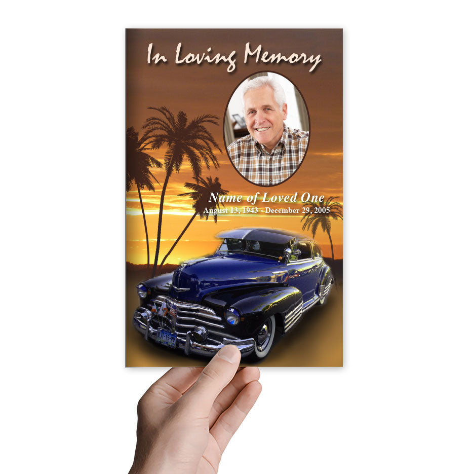 Classic Car Funeral Program Template.