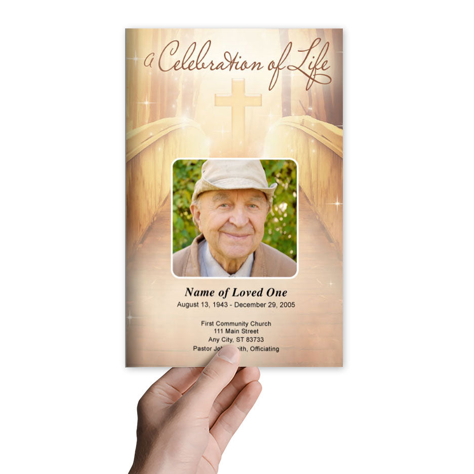 Crossing Funeral Program Template.