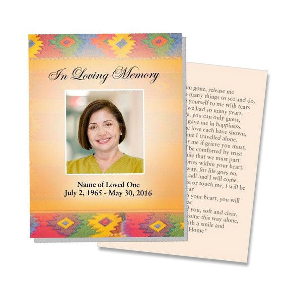 DeColores Small Memorial Card Template.