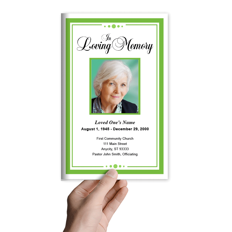 Dedication Funeral Program Template.