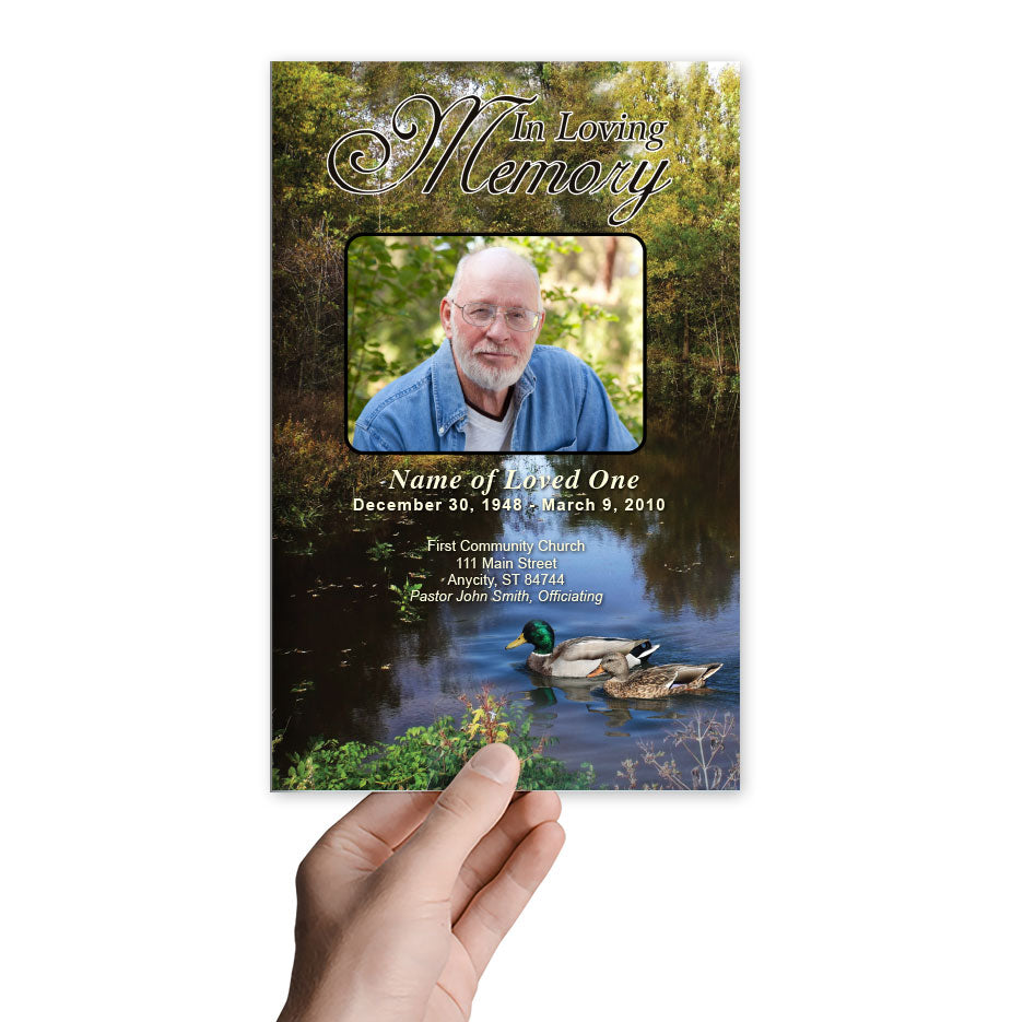 Duck Pond Funeral Program Template.