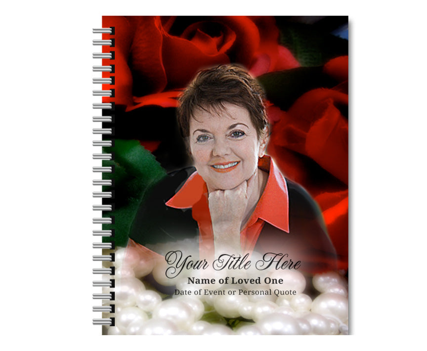 Elegance Spiral Wire Bind Memorial Funeral Guest Book.