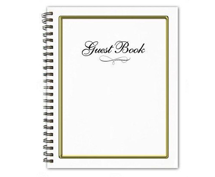 Embassy Spiral Wire Bind Memorial Guest Registry Book.