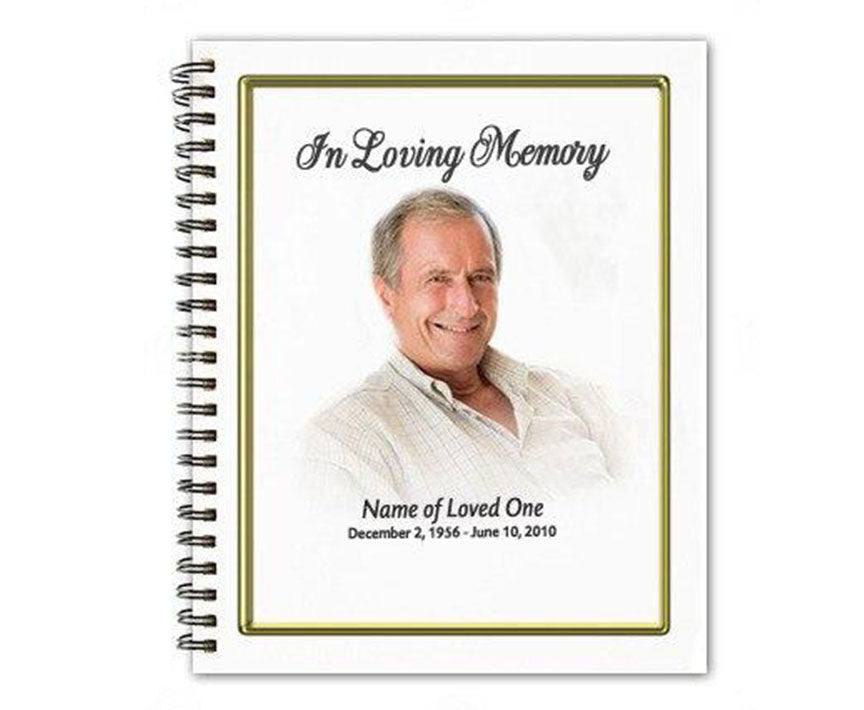 Embassy Spiral Wire Bind Memorial Guest Registry Book.