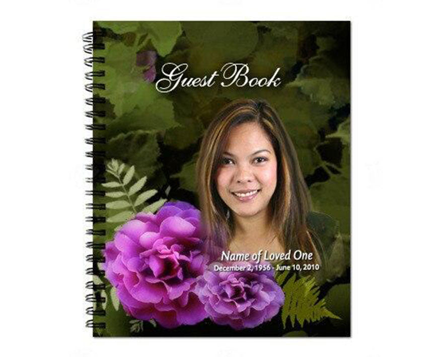 Essence Spiral Wire Bind Memorial Guest Registry Book.