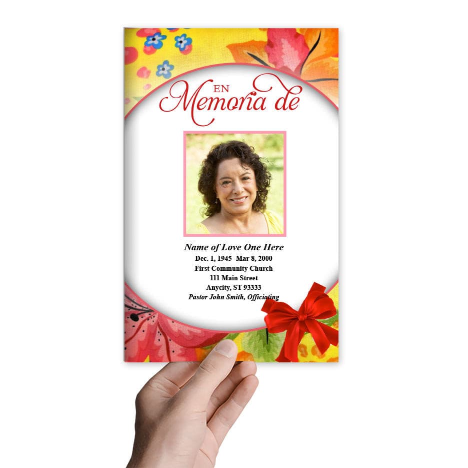 Flora Funeral Program Template.