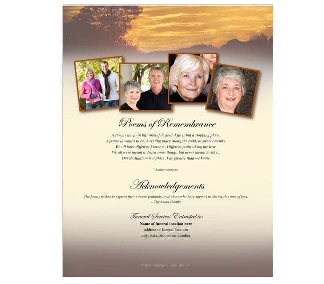 Renewal Funeral Flyer Template.