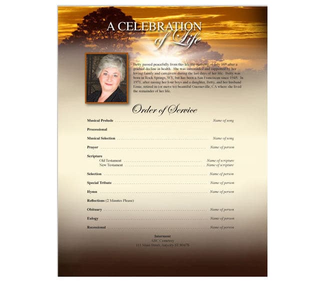 Renewal Funeral Flyer Template.