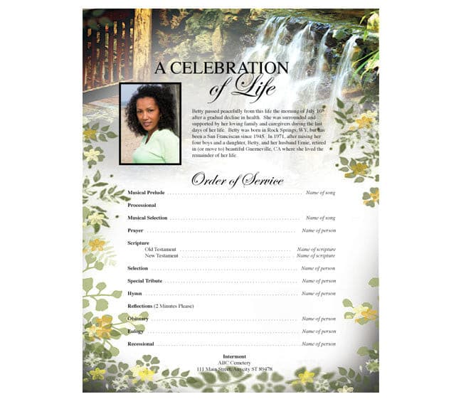 Serene Funeral Flyer Template.