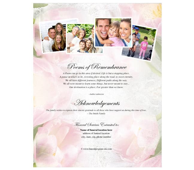 Pearls Funeral Flyer Template.