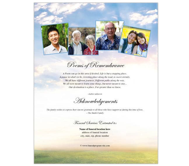 Gardener Funeral Flyer Template.