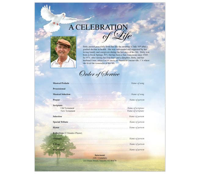 Gardener Funeral Flyer Template.