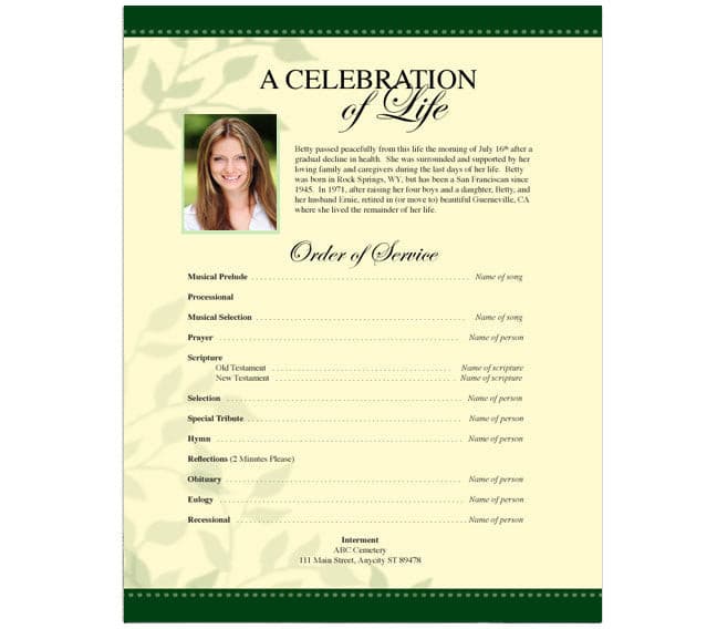Ambience Funeral Flyer Template.