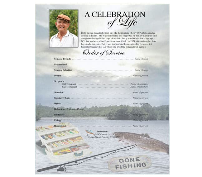 Angler Funeral Flyer Template.