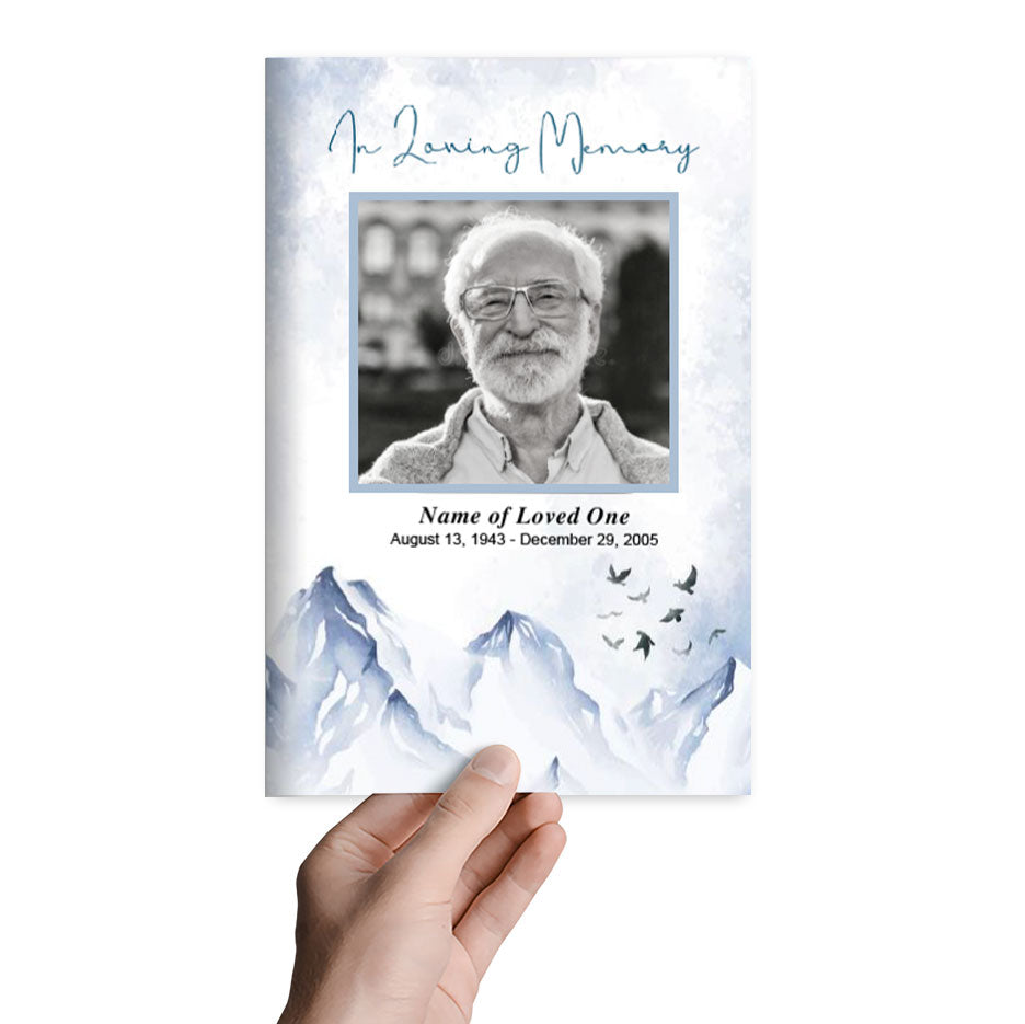 Peaks Funeral Program Template.