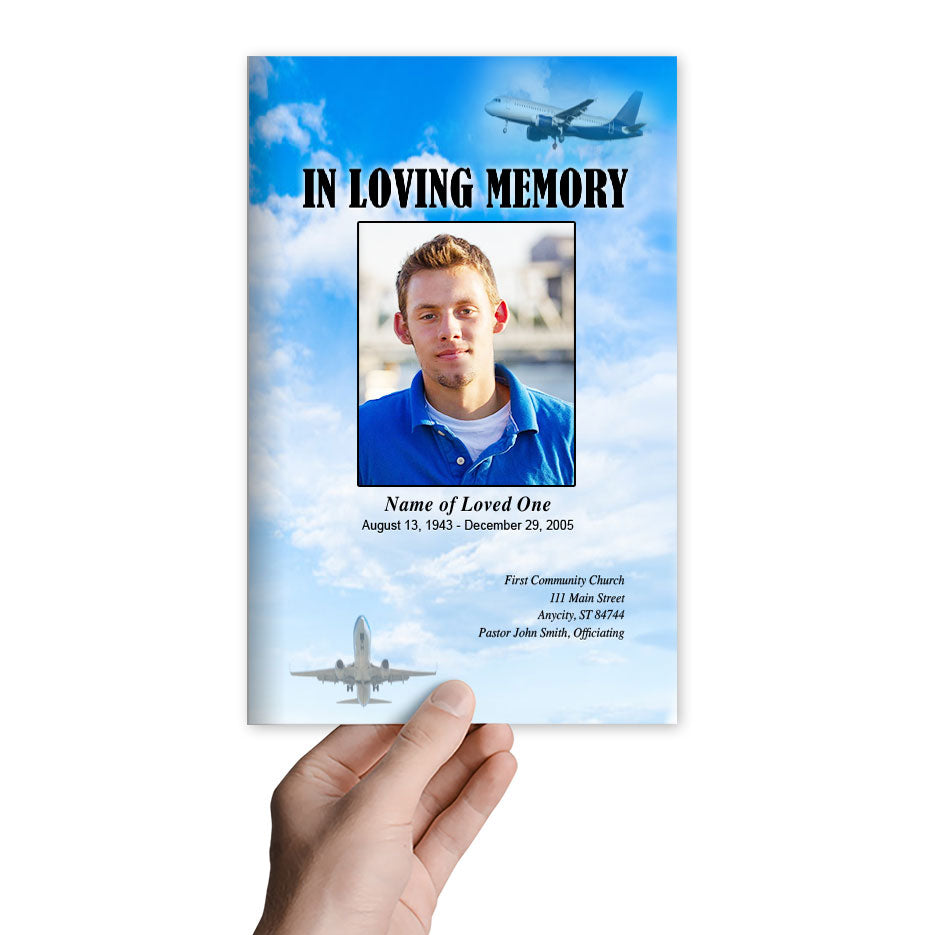 Airplane Funeral Program Template.