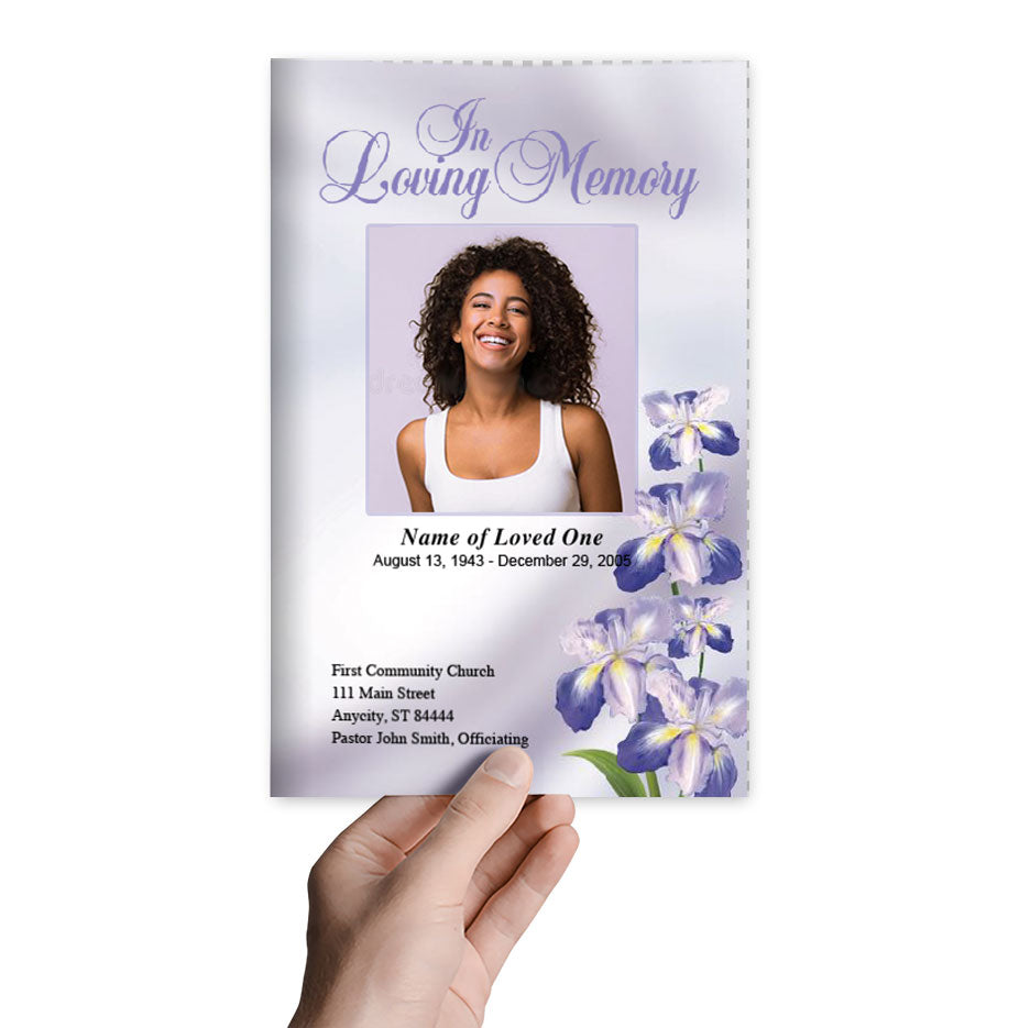 Iris Funeral Program Template