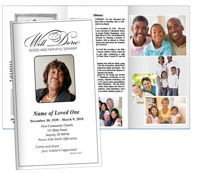 Faithful Trifold Funeral Brochure Template