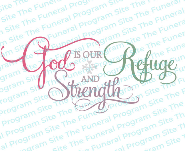 God Is Our Refuge Bible Verse Word Art.