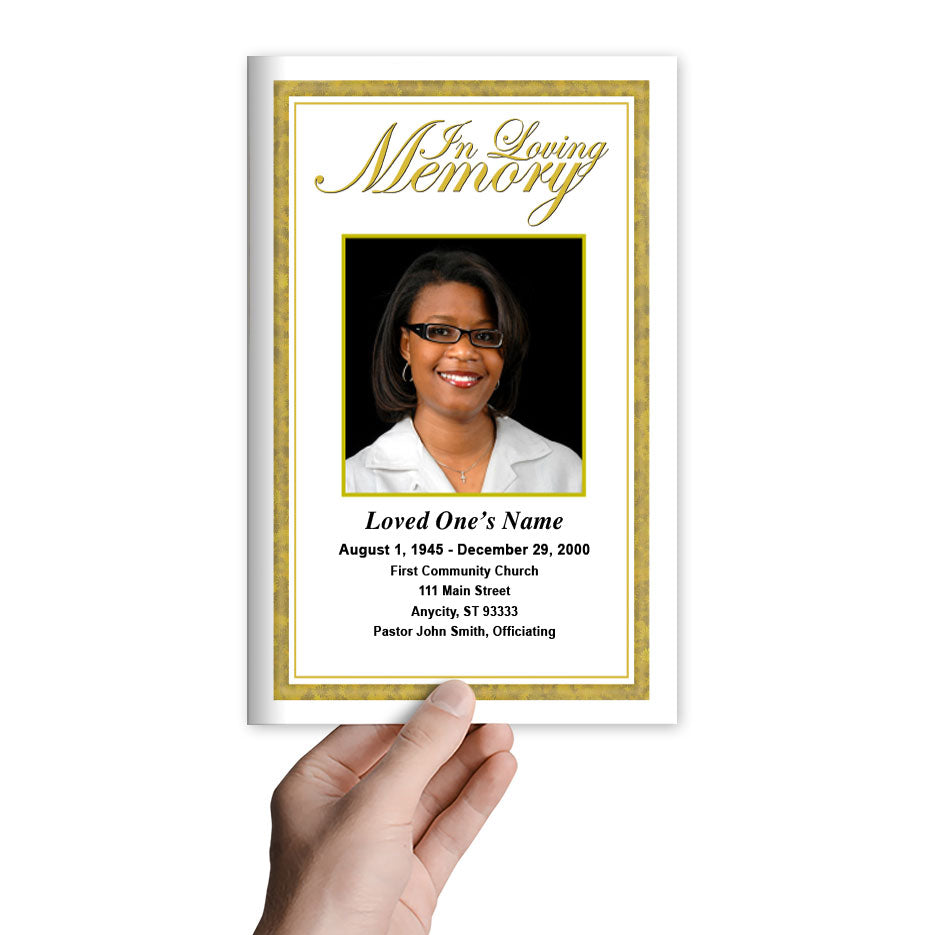 Goldenrod Funeral Program Template.