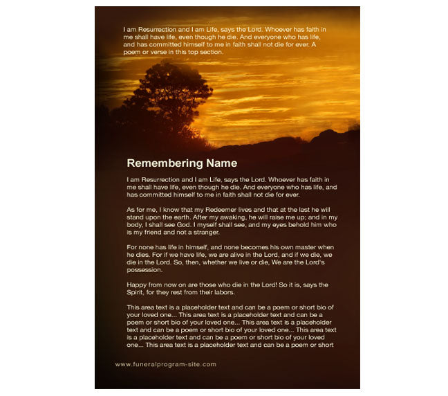 Renewal 4-Sided Graduated Funeral Program Template.