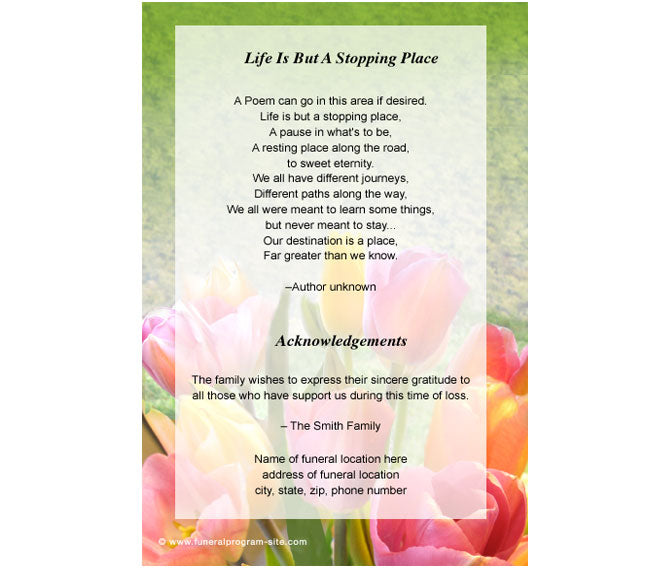 Harvest 4-Sided Graduated Funeral Program Template.