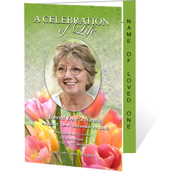 Harvest 4-Sided Graduated Funeral Program Template.