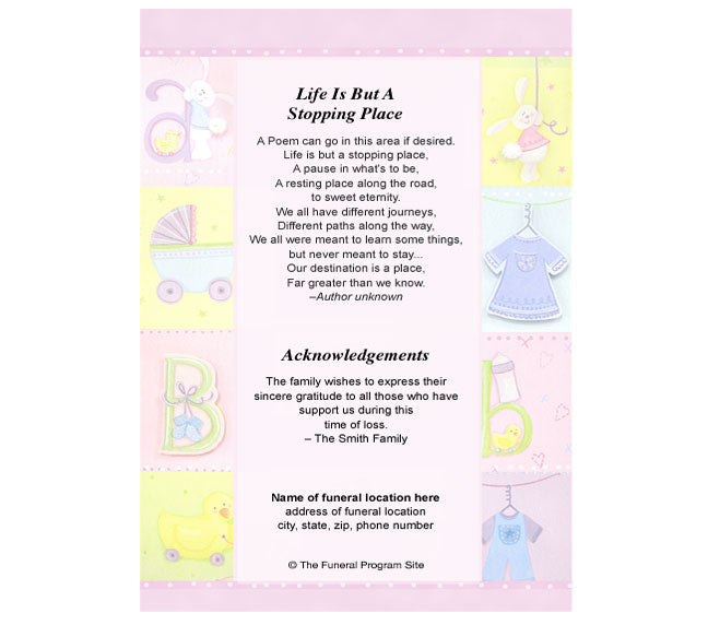 Darling 4-Sided Graduated Funeral Program Template.